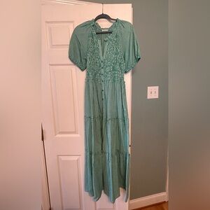 Sundance Teal Striped Maxi Dress